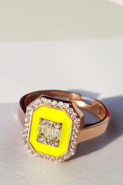 Mormajor Silver Sari Neon Baget Gumus Yuzuk Trendyol