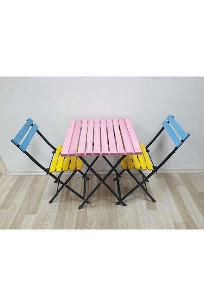 Noowa Balkon Bahce Masa Bistro Seti Bahce Masa Sandalye Seti Gokkusagi Pembe Trendyol