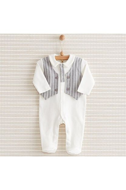 Nenny Baby Gray Erkek Bebek Tulum Trendyol