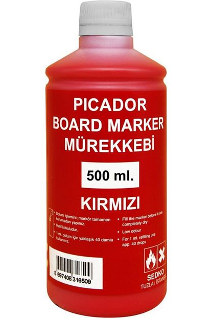 Picador 1001 Board Marker Tahta Kalemi Murekkebi 500 Ml Kirmizi Kb 010 Trendyol
