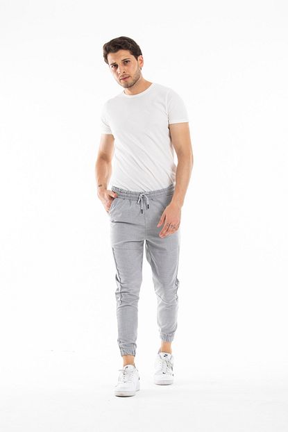 Denim Man Erkek Dar Kalip Lastikli Esofman Alti Gri Trendyol