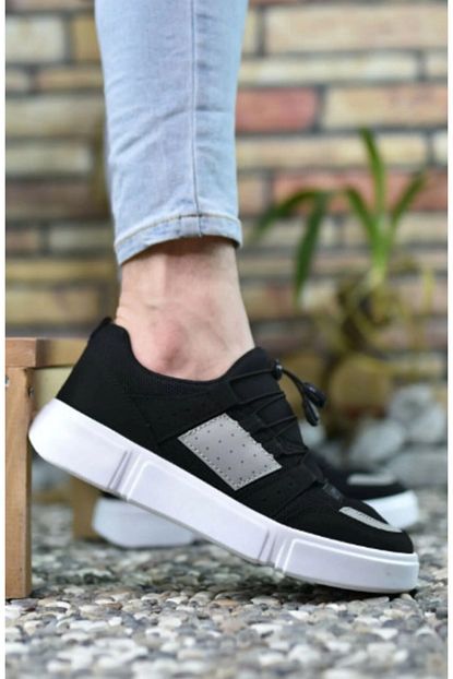Myy Ayakkabi Boy Uzatan Yuksek Taban 5 Cm Gizli Topuk Erkek Sneaker Ayakkabi Siyah Beyaz Myy0391sb Trendyol