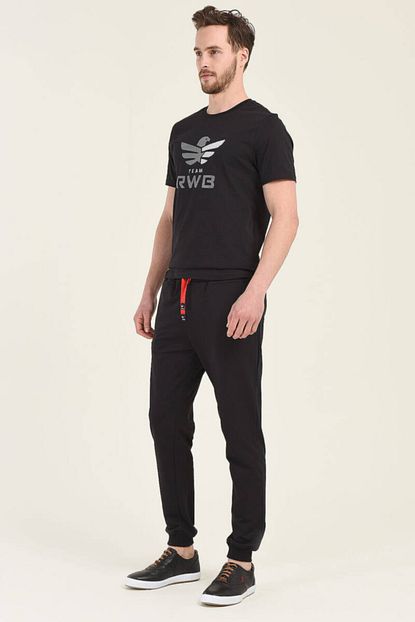 Rwb Erkek Siyah Pacasi Lastikli Esofman Alt Trendyol