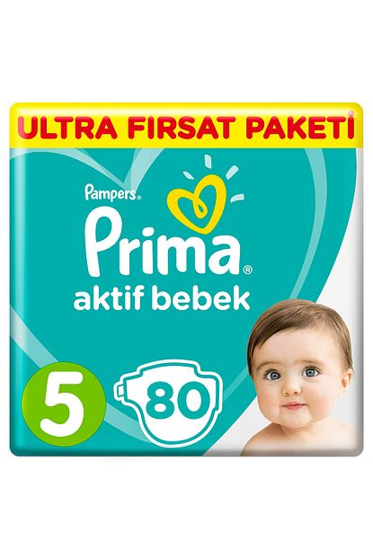 Prima Bebek Bezi Aktif Bebek 5 Beden 80 Adet Junior Ultra Firsat Paketi Trendyol
