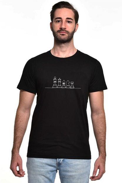 Love My Shirts Minimalist Satranc Baskili Erkek T Shirt Trendyol