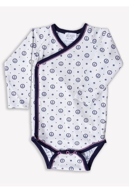 Ozmoz Capa Baskili Organik Uzun Kollu Bebek Kruvaze Body Trendyol