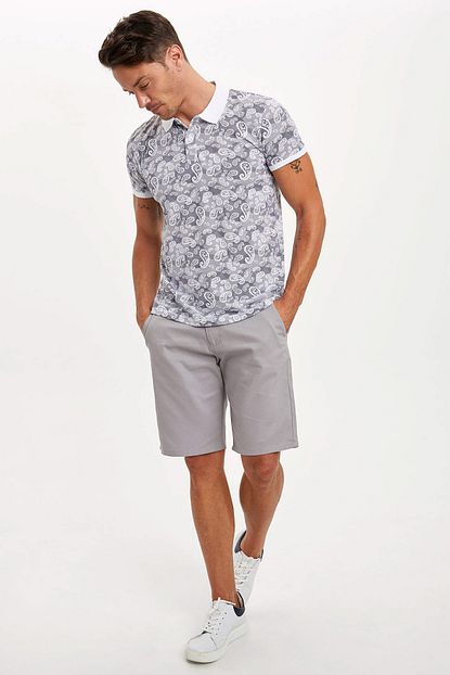 Defacto Erkek Gri Regular Fit Pamuklu Bermuda Sort R4324az 20sm Gr89 Trendyol