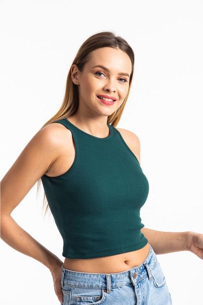 Misismoda Misis Moda Halter Yaka Crop Top Trendyol