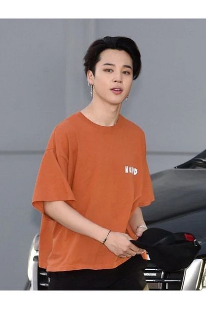 Kostebek Unisex Turuncu K Pop Bts Jimin Be A Good Human T Shirt Trendyol