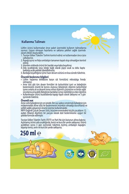 Hipp Organik Sivi Cocuk Devam Sutu 250 Ml Trendyol