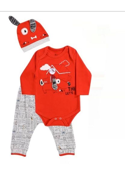 Miniworld Erkek Kirmizi The Lets 3 Parca Bebek Zibin Takimi Trendyol