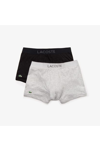 Lacoste Erkek 2 Li Gri Lacivert Boxer Trendyol
