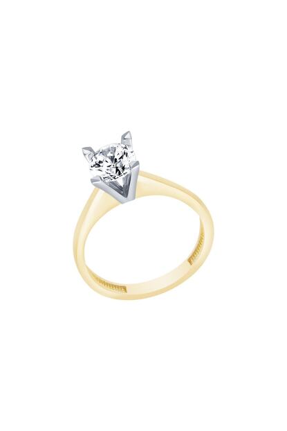 Diamond Line Gulaylar Altin 14 Ayar Tektas Yuzuk Trendyol