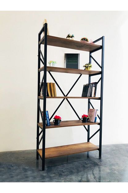 Yirmi15 Metal Dekoratif Ahsap Kitaplik 90x180 Cm Eko Trendyol