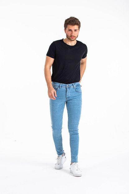Denim Man Erkek Dar Kalip Jean Pantolon Buz Mavisi Trendyol