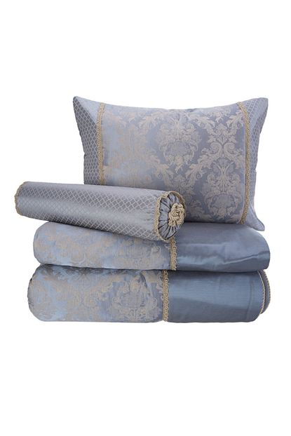 Karaca Home Palas Mavi Yatak Ortusu Set Trendyol