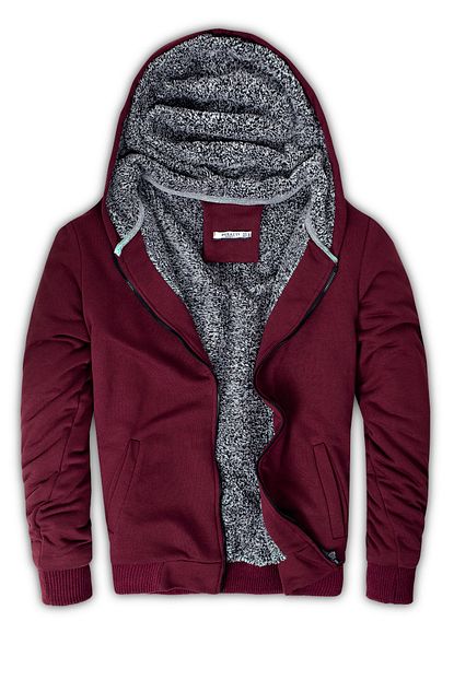 Buratti Erkek Bordo Ici Kurklu Kapusonlu Slim Fit Sweatshirt 575708 Trendyol