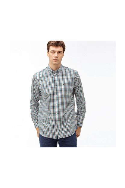 Lacoste Erkek Regular Fit Ekose Desenli Yesil Gomlek Ch2012 Trendyol