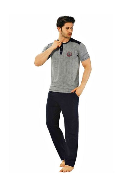 Alimer 100 Pamuk Viskon Kumas Yazlik Erkek Pijama Takimi Trendyol