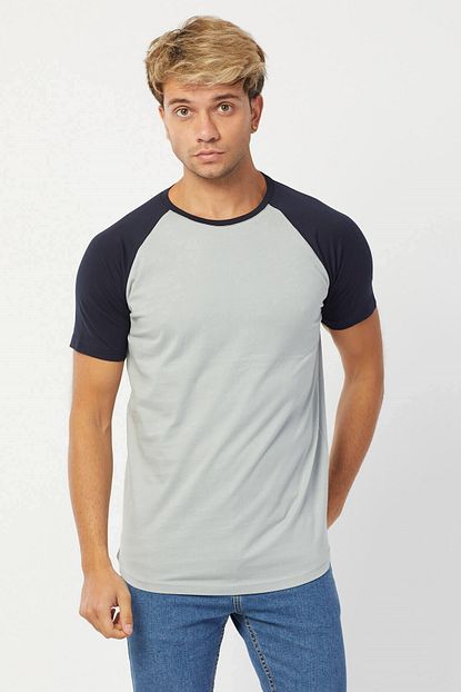 Karpefingo Erkek Reglan Kol Siyah Gri T Shirt Trendyol