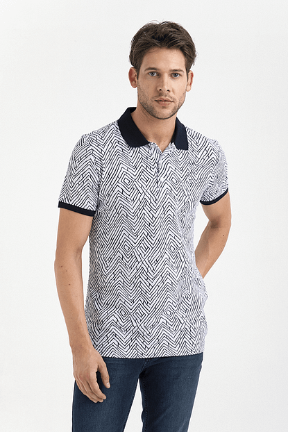 Avva Erkek Beyaz Polo Yaka Baskili T Shirt A01y1127 Trendyol