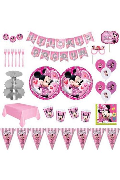 Minnie Mouse Luks Dogum Gunu Parti Malzemeleri Seti Sus 32 Kisilik Trendyol
