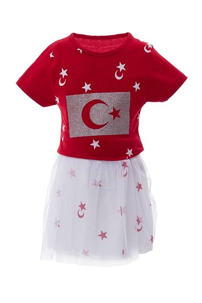 Acarkids Kiz Cocuk Tisort Etek Takim Ay Yildiz Baskili 6 10 Yas Trendyol