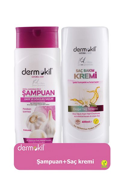 Dermokil Sarimsak Ozlu Sampuan 400 Ml Ve Sac Kremi 400 Ml 8697916004004 Trendyol