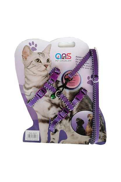 Ciftlik Malzeme Cizgi Islemeli Kedi Gogus Bel Tasmasi Dokuma Mor 20 32 Cm Trendyol