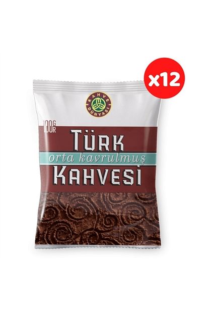 Kahve Dunyasi Orta Kavrulmus Turk Kahvesi 100 Gr 12 Li Paket 12 Paket 100 Gr Orta Kavrulmus Kahve Trendyol