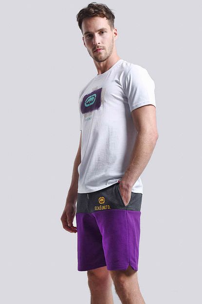 Ecko Unltd Mor Erkek Baskili Sort Mix Fabric Short Trendyol