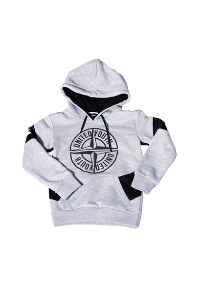 Nanica Kapsonlu Baskili Erkek Cocuk Sweatshirt Gri Trendyol