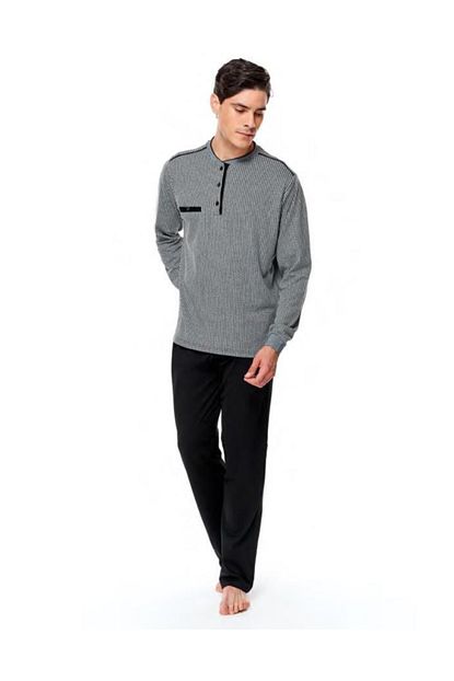 Cift Kaplan 8562 Jakarli Uzun Kol Erkek Pijama Takimi Trendyol