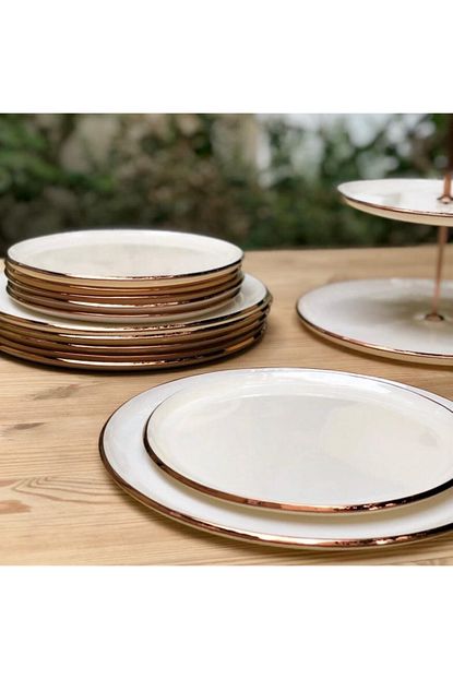 Glore Krem Rose Gold 6 Li Pasta Tabak Seti Fiyati Yorumlari Trendyol