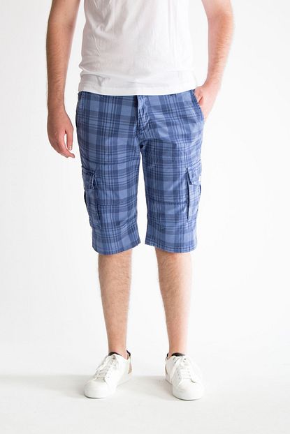 Luppo Club Kargo Cepli Ekose Mavi Erkek Sort 5055 Trendyol