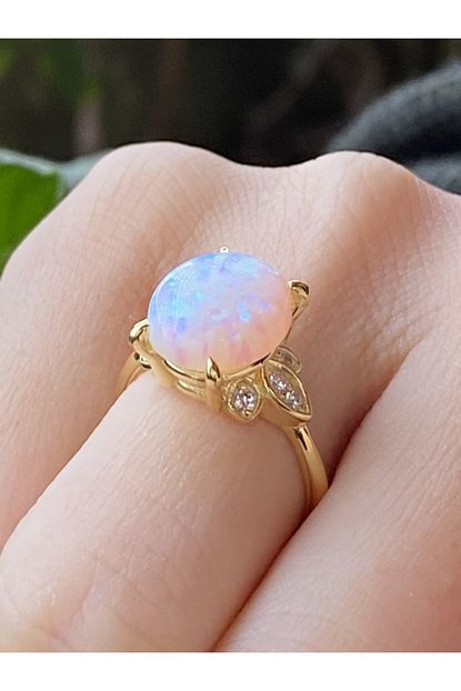Model Gumus Kadin Gold Opal Tasli Yuzuk Trendyol