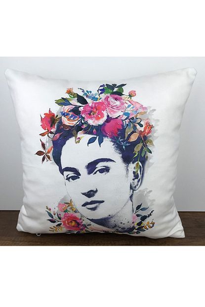 Cango Home Pembe Cicekli Frida Yastik Kirlent Kilifi Cift Tarafi Baskili Trendyol