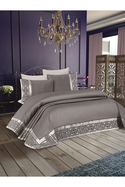 Homeart Gri Sik Cift Kisilik Yatak Ortusu Trendyol