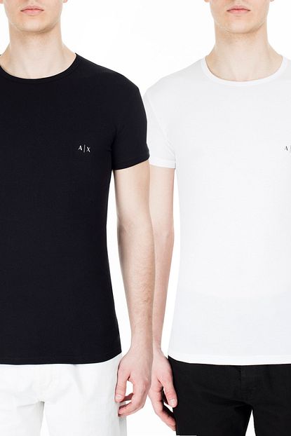 Armani Exchange Erkek Siyah Beyaz 2 Li T Shirt 956005 Cc282 42520 Trendyol