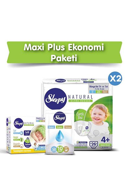 Sleepy Natural Bebek Bezi 4 Numara Maxi Plus Ekonomi Paketi Trendyol