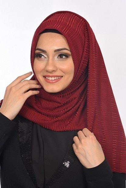 Hurrem Sal Kadin Bordo Cizgili Hazir Sal Trendyol