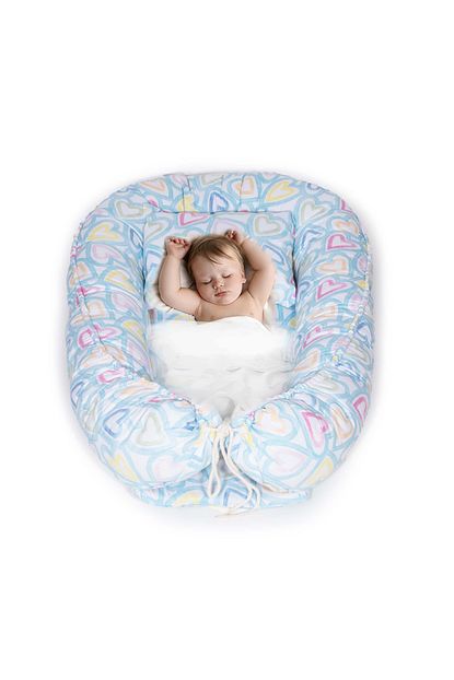 Svava Babynest Bebek Uyku Yatagi Ve Yastigi Mavi Kalpli Bebek Yuvasi Trendyol