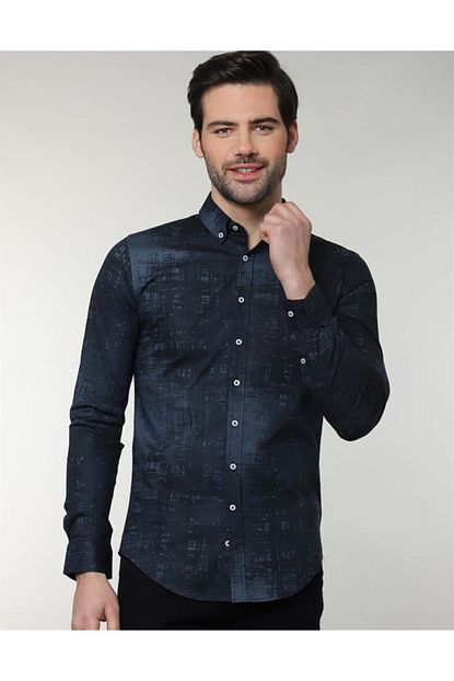 Tudors Erkek Slim Fit Likrali Spor Gomlek Trendyol