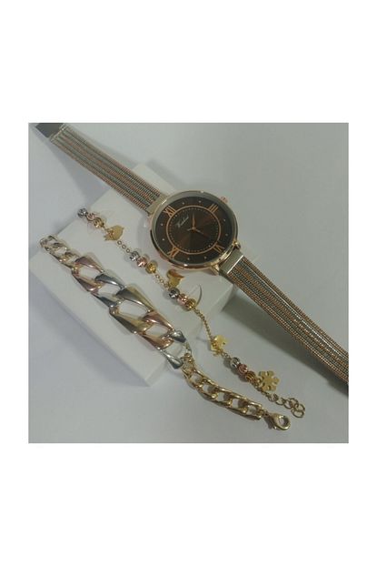 Taki Tasarim Kadin Rose Gold Saat Kombini Trendyol