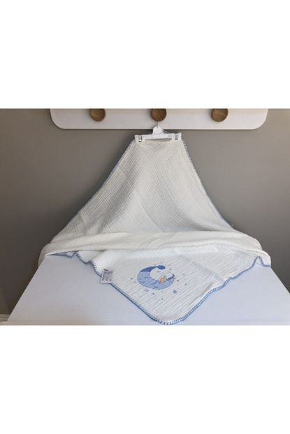 Baby S Twin Erkek Bebek Mavi Ayli 4 Katli Muslin Battaniye 9035 Trendyol