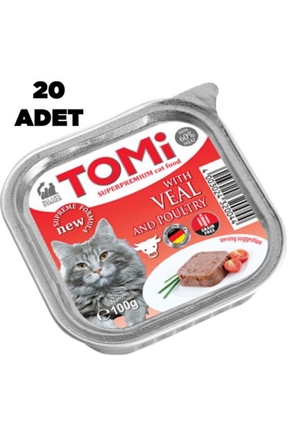 Tomi 20 Adet Biftekli Tavuklu Pate Kedi Yas Mamasi 100 Gr Trendyol