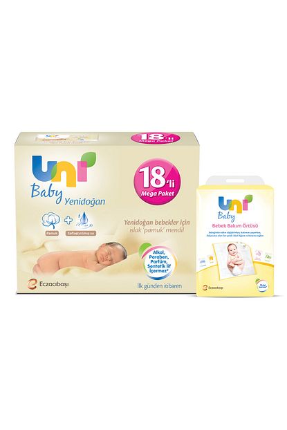 Uni Baby Yenidogan Islak Mendil 18 Li Bebek Bakim Ortusu Trendyol