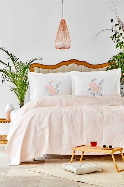 Karaca Home Pudra Pamuk Cift Kisilik Pike Takimi Lena Trendyol