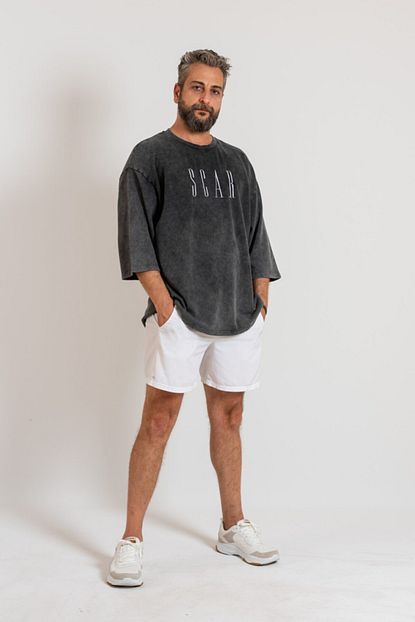 Hueonline Erkek Dusuk Omuz Yikamali Oversize Tisort Trendyol
