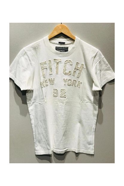 Abercrombie Fitch Erkek Tshirt Fitch Kirik Beyaz Trendyol